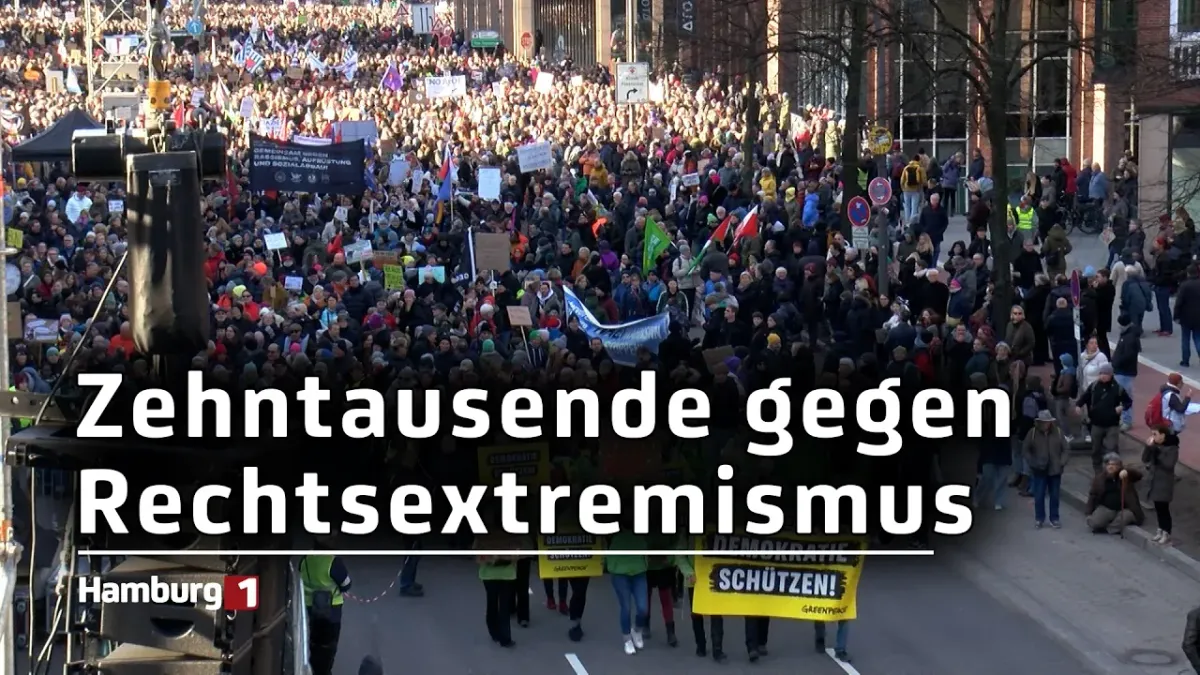 Erneute Demo gegen Rechtsextremismus: Mindestens 60.000 Menschen in Hamburg