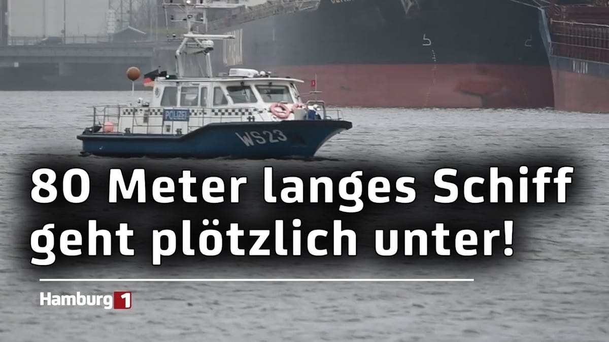 Schiff mit 3.500 Litern Diesel sinkt: Feuerwehr sichert Unglücksstelle in Wilhelmsburg