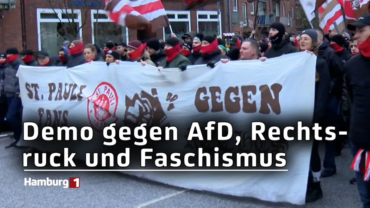 "St. Pauli Fans gegen Rechts": Demonstration gegen die AfD, Rechtsruck und Faschismus