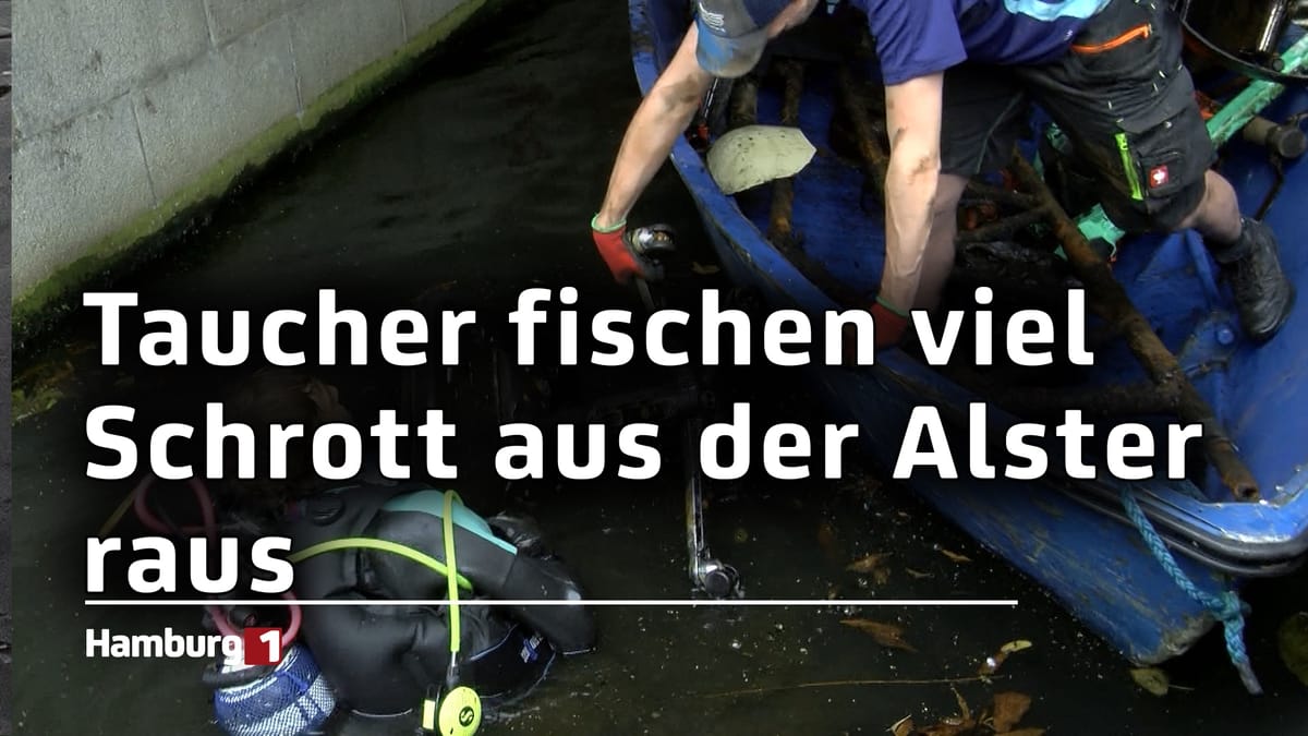 Aufräumaktion: Freiwillige Taucher fischen viel Schrott aus der Alster raus