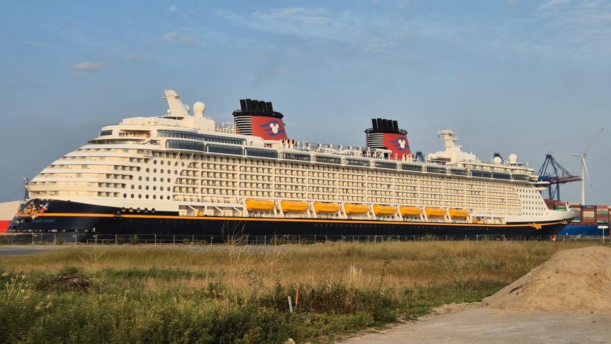 Premiere: Kreuzfahrtschiff "Disney Dreams" läuft erstmals den Hamburger Hafen an