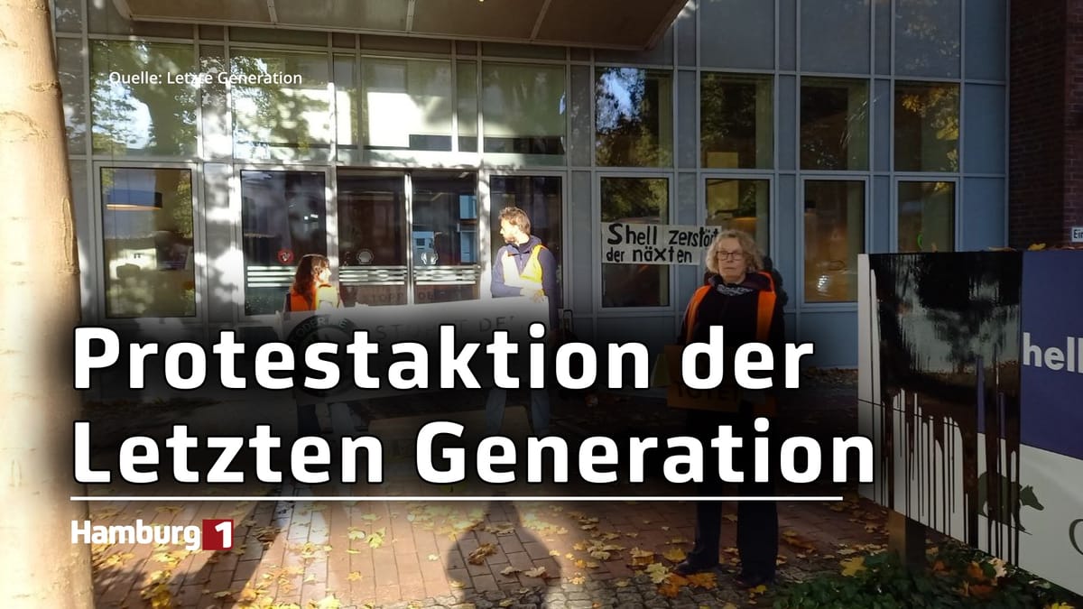 Letzte Generation protestiert vor Shell-Zentrale