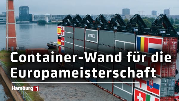 Gigantische Container-Wand für die Europameisterschaft