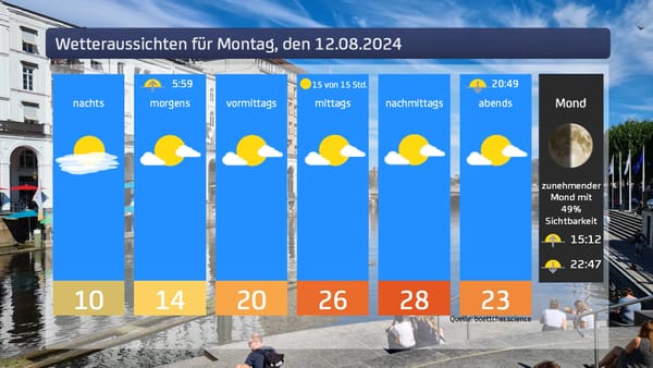 Das Wetter für den 12.08.2024